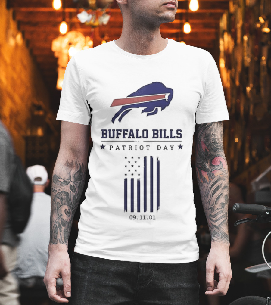 Buffalo Bills Patriot Day 09 11 01 Flag T-Shirt