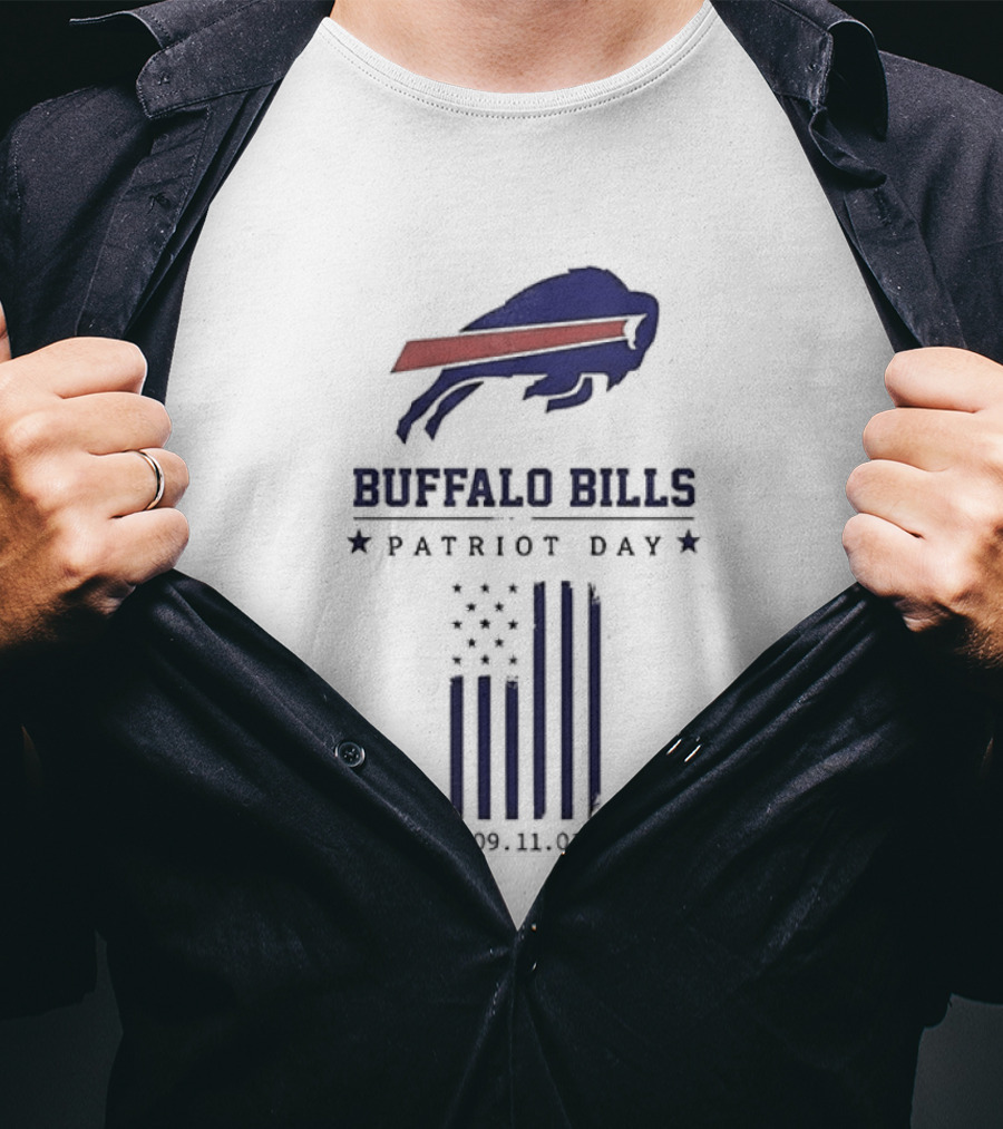 Buffalo Bills Patriot Day 09 11 01 Flag T-Shirt