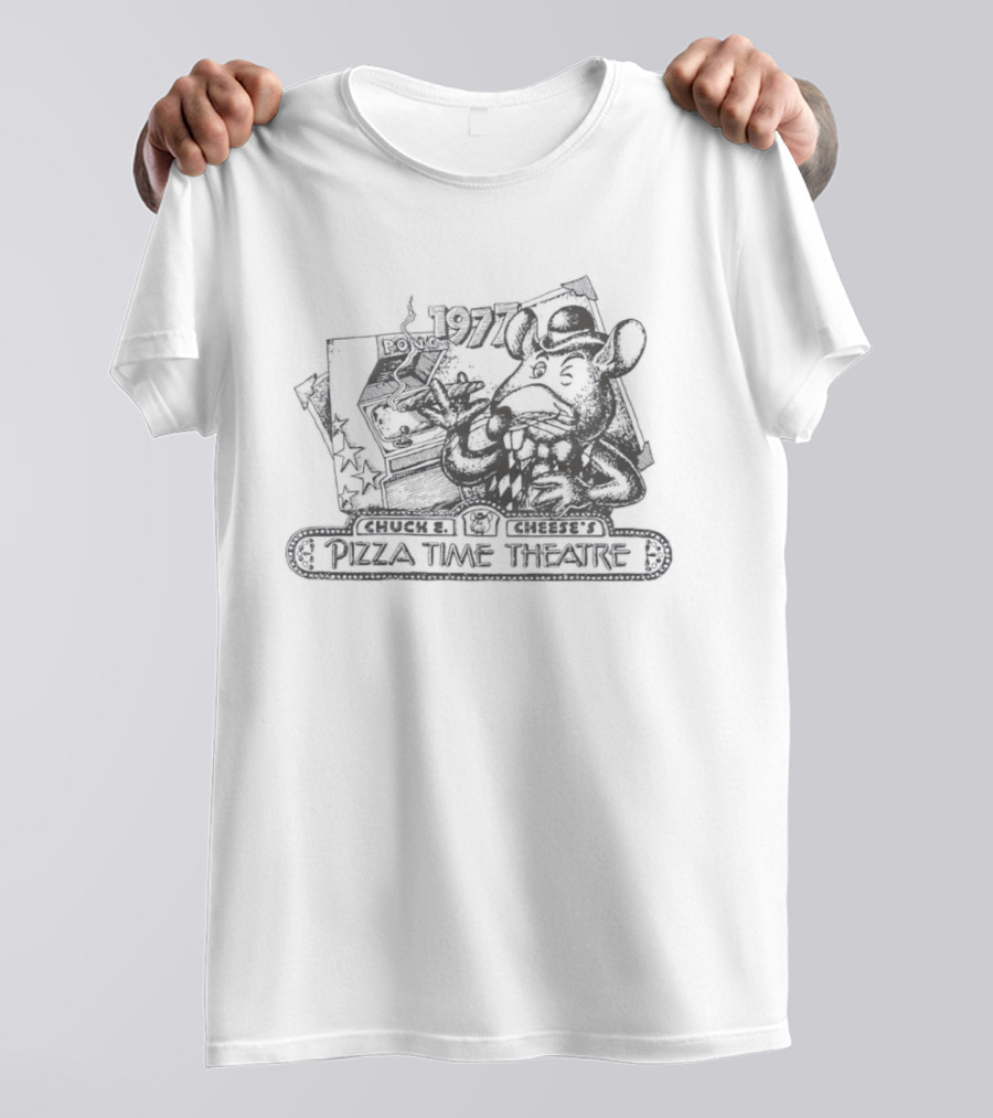 Chuck E Cheese's Pizza Time Theatre Vintage 1977 Pong Game Promo T-Shirt