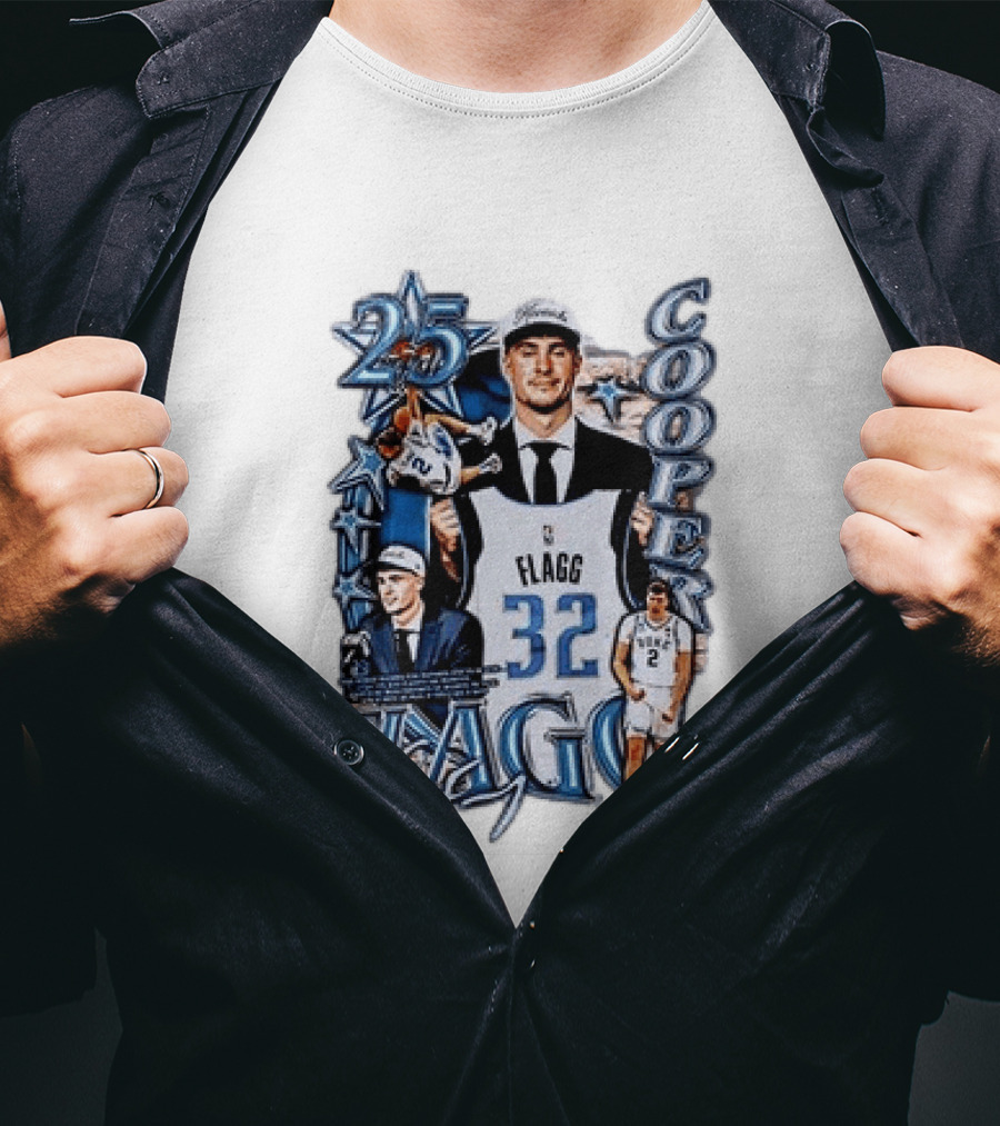 Dallas Mavericks Cooper Flagg Draft Day Selection Number 32 T-Shirt