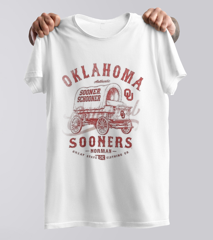 Oklahoma Sooners Norman Great State OK Clothing Co Vintage Wagon T-Shirt