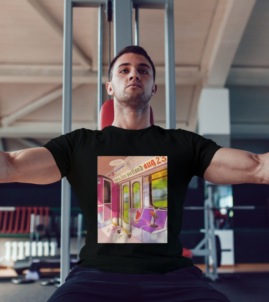 Fear& Live Portland Aug 23 Subway Scene With City Center Graffiti And Microphone T-Shirt