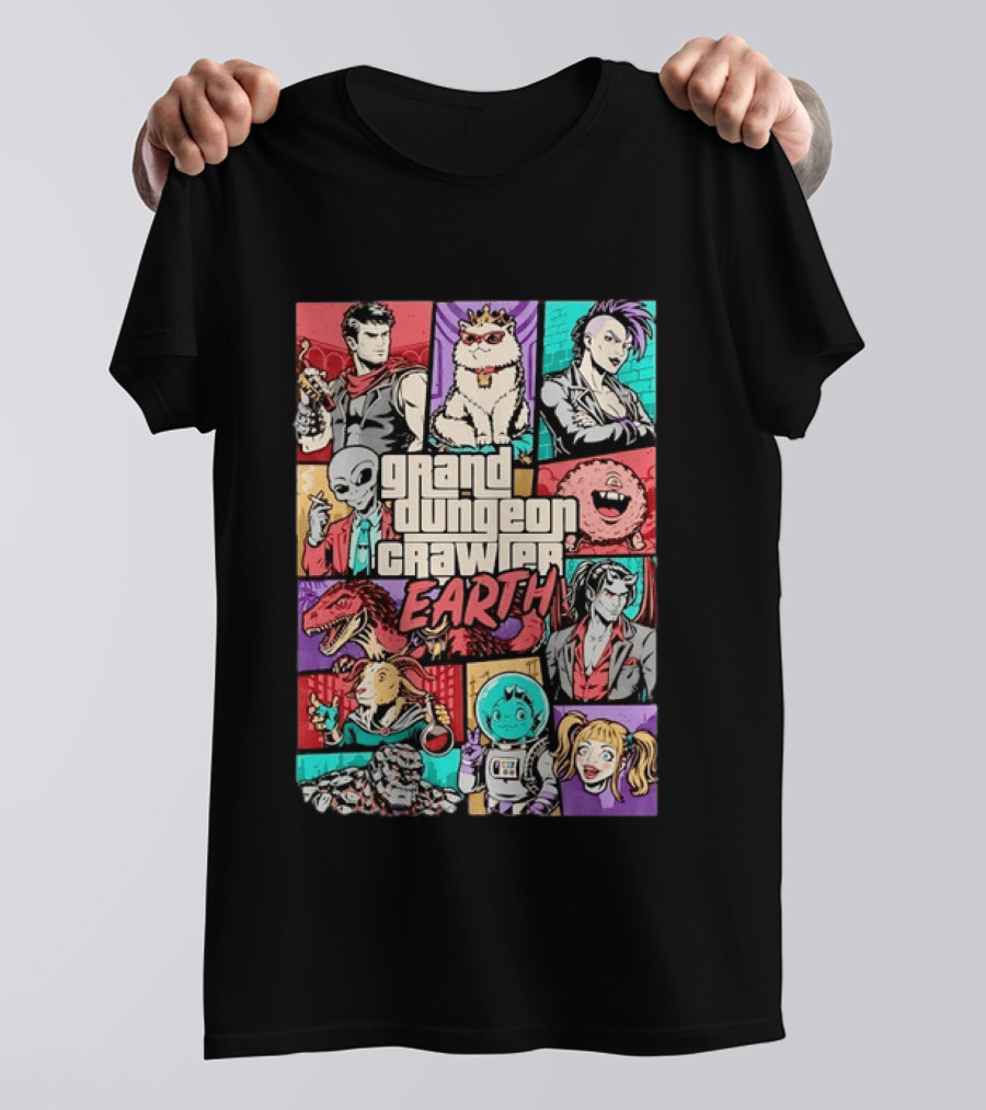 Grand Dungeon Crawler Earth Fantasy Characters Compilation T-Shirt