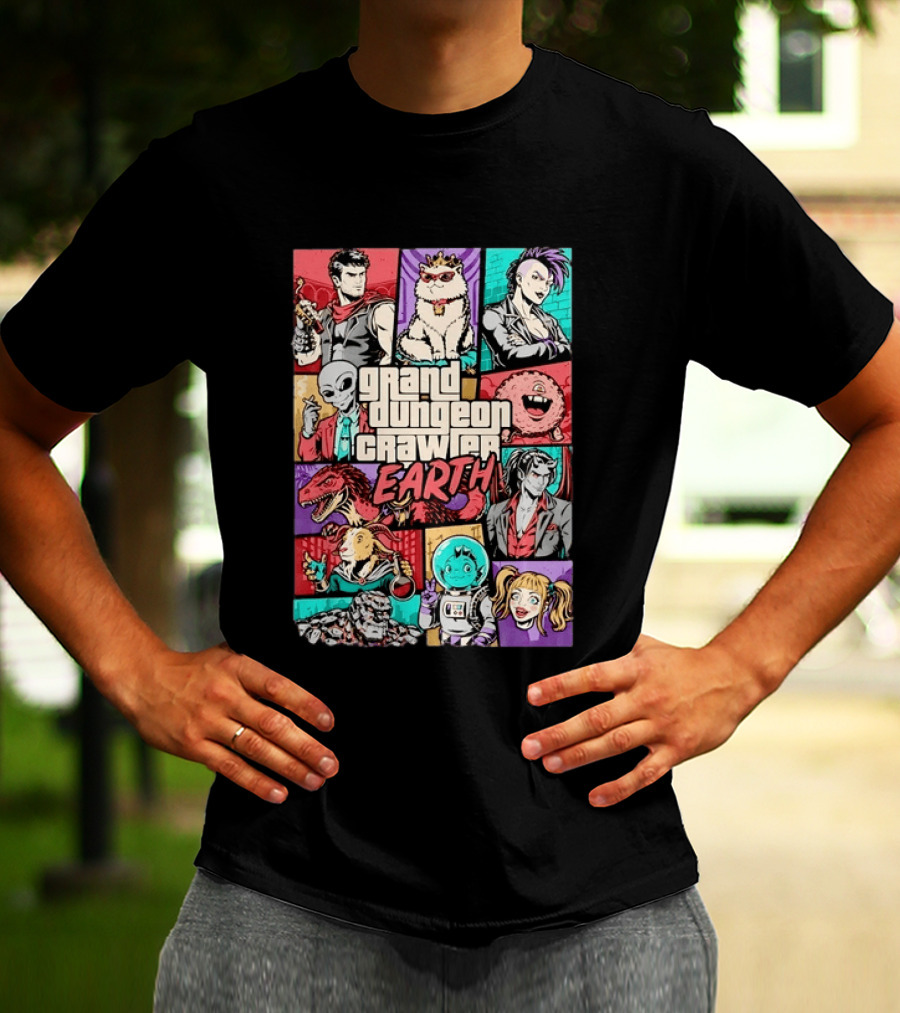 Grand Dungeon Crawler Earth Fantasy Characters Compilation T-Shirt