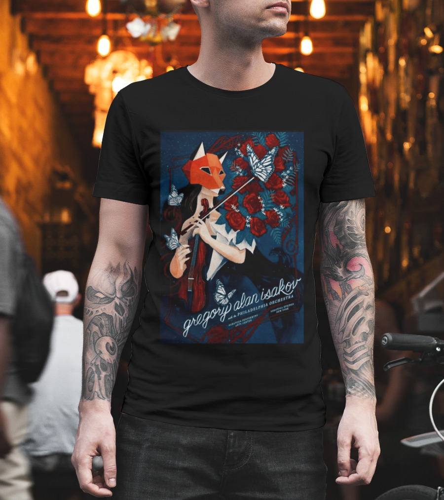 Gregory Alan Isakov Philadelphia Orchestra Saratoga Performing Arts Center August 22 2026 Roses Butterfly Violin T-Shirt