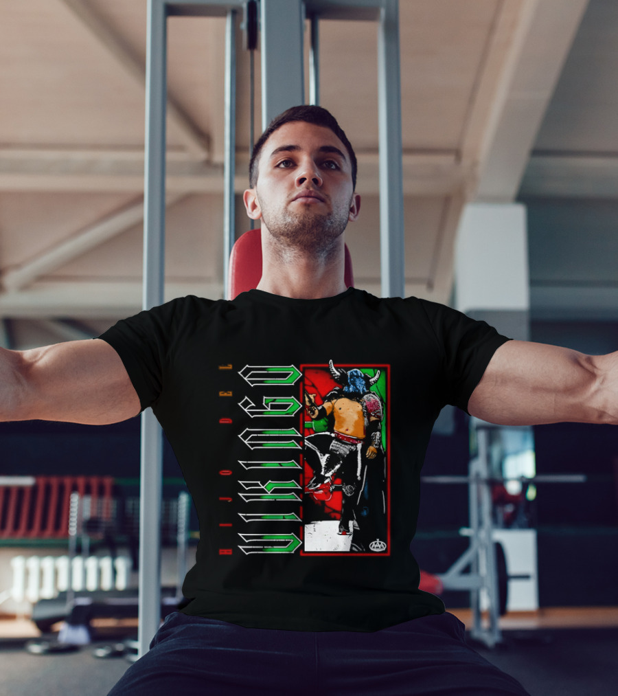 Hijo Del Vikingo Lucha Libre Wrestler Demon Mask Green Red White T-Shirt