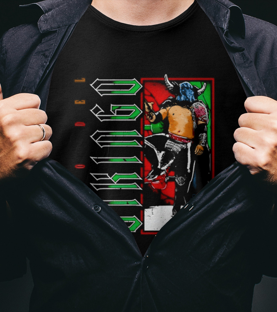 Hijo Del Vikingo Lucha Libre Wrestler Demon Mask Green Red White T-Shirt