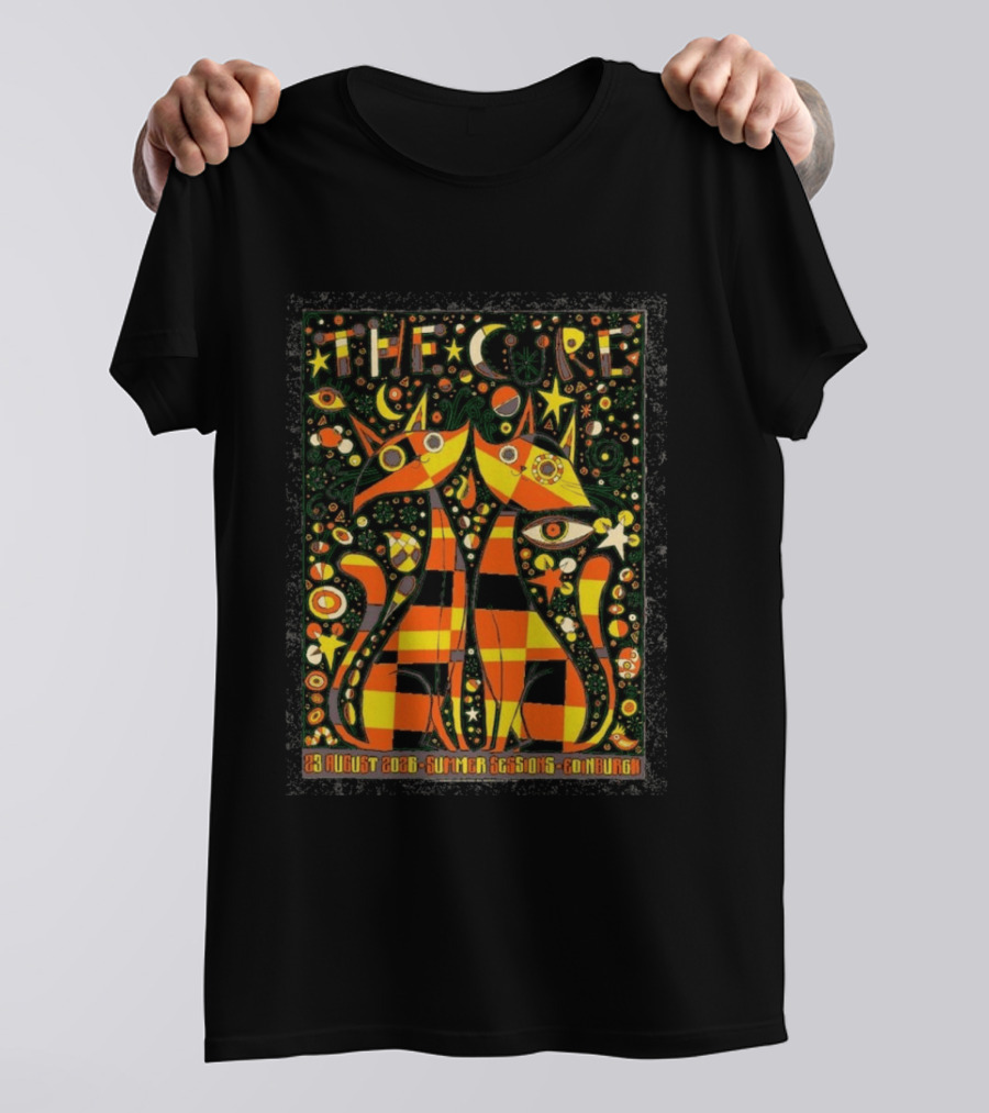 The Cure 23 August 2026 Summer Sessions Edinburgh Psychedelic Cat T-Shirt