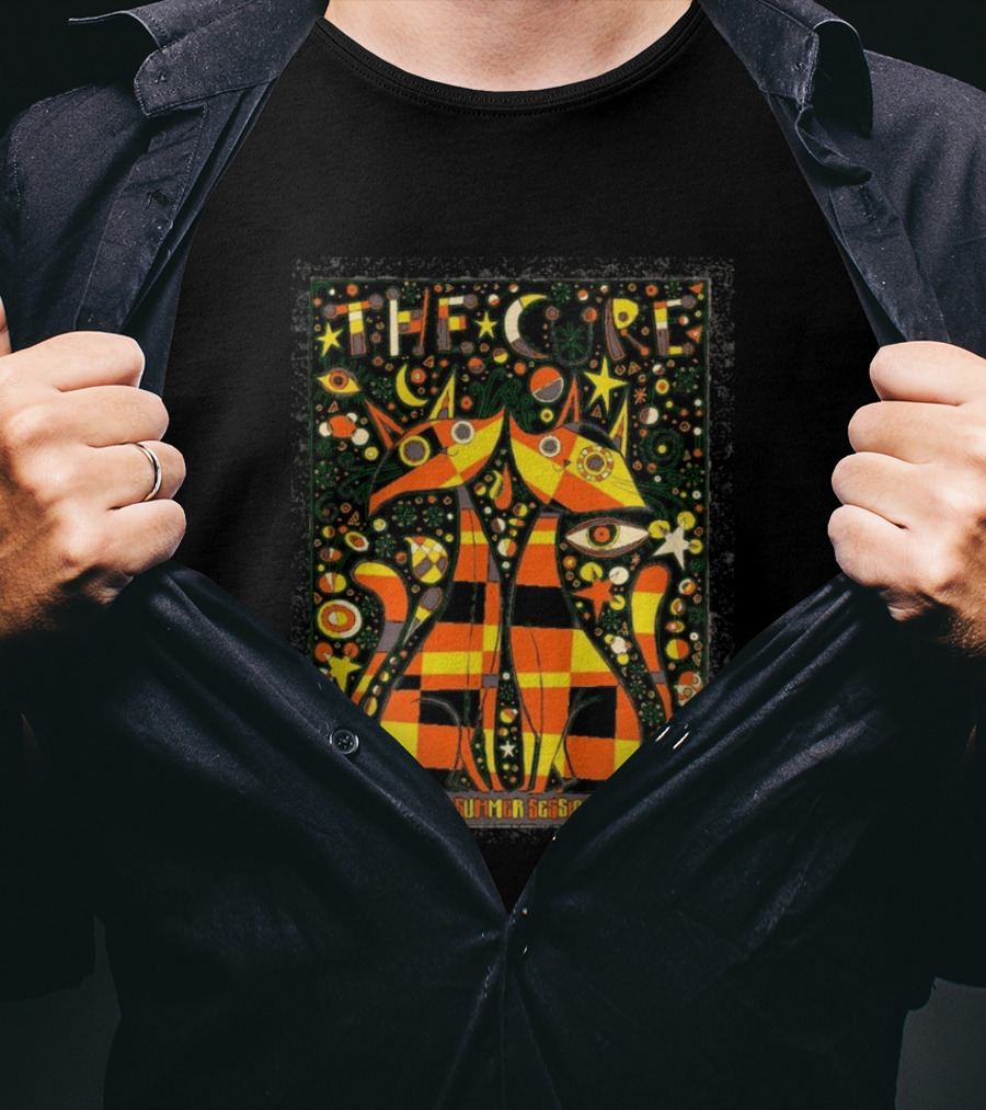 The Cure 23 August 2026 Summer Sessions Edinburgh Psychedelic Cat T-Shirt