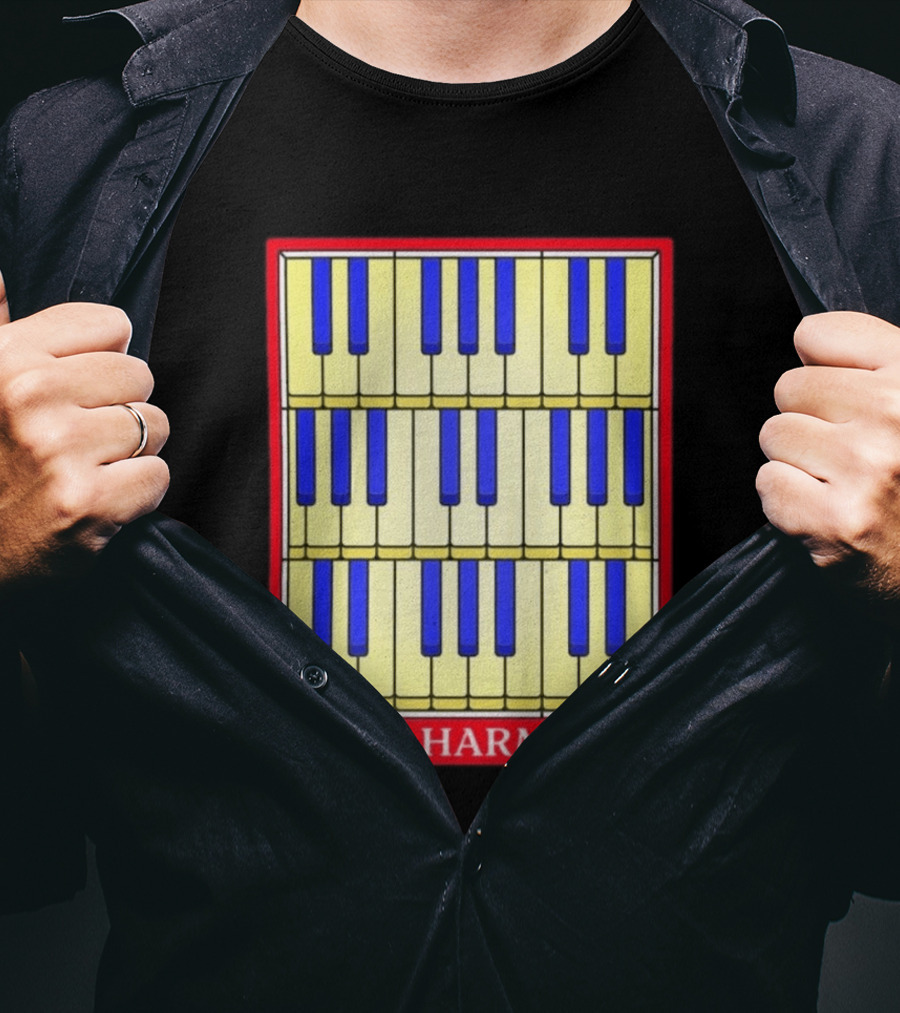 Holy Harmony Stained Glass Piano Keyboard Classical Music T-Shirt