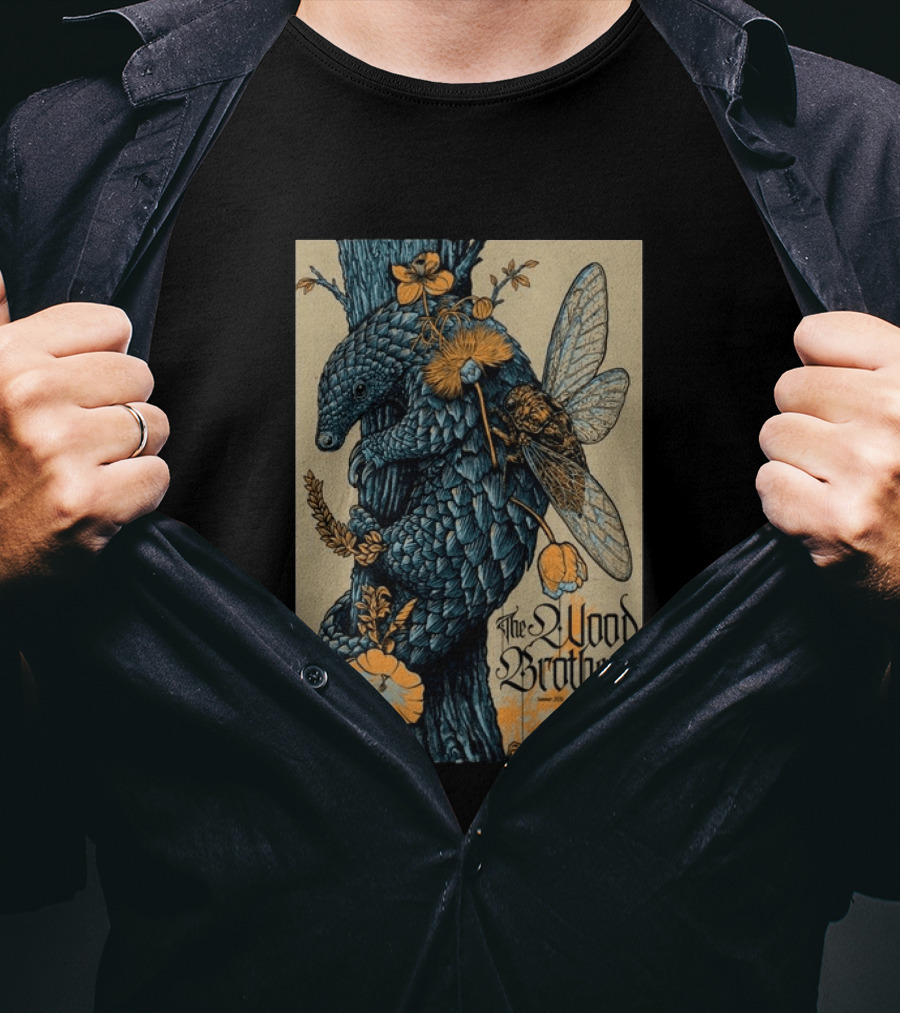 The Wood Brothers August 20 2026 Nashville TN Tour Pangolin And Cicada T-Shirt