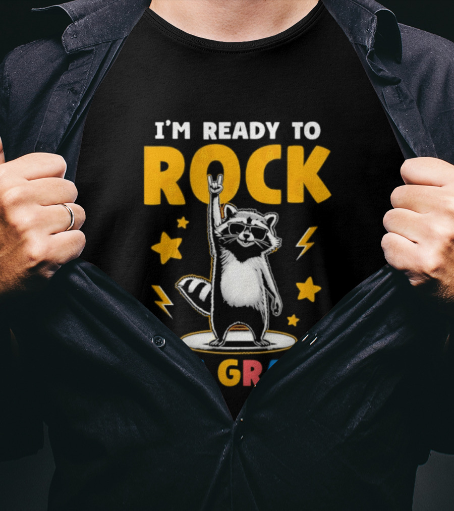 I'm Ready To Rock 6th Grade Raccoon Back To School T-Shirt