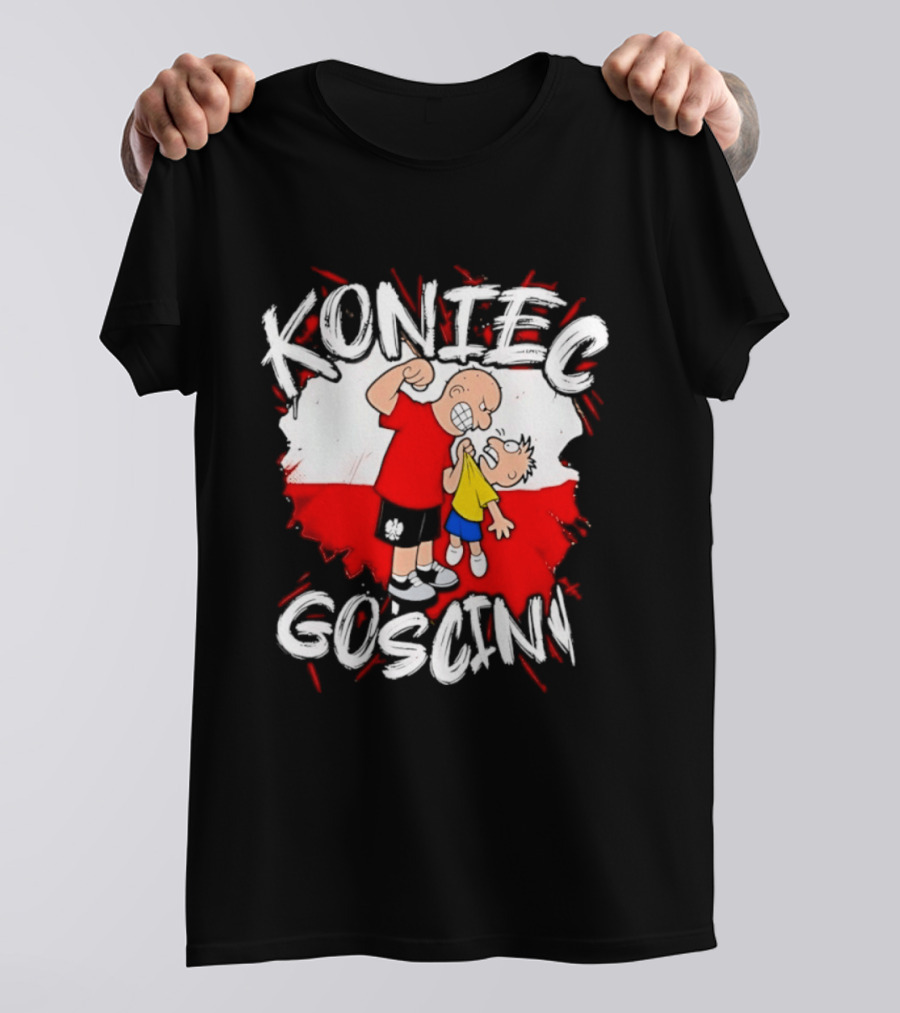 Koniec Gosciny Polish Football Cartoon Polska Flag T-Shirt