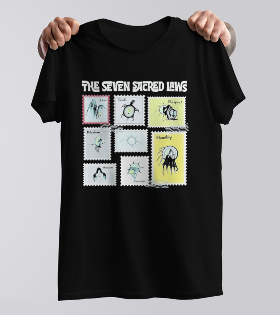 Native American The Seven Sacred Laws Love Truth Respect Wisdom Humility Honesty Courage T-Shirt