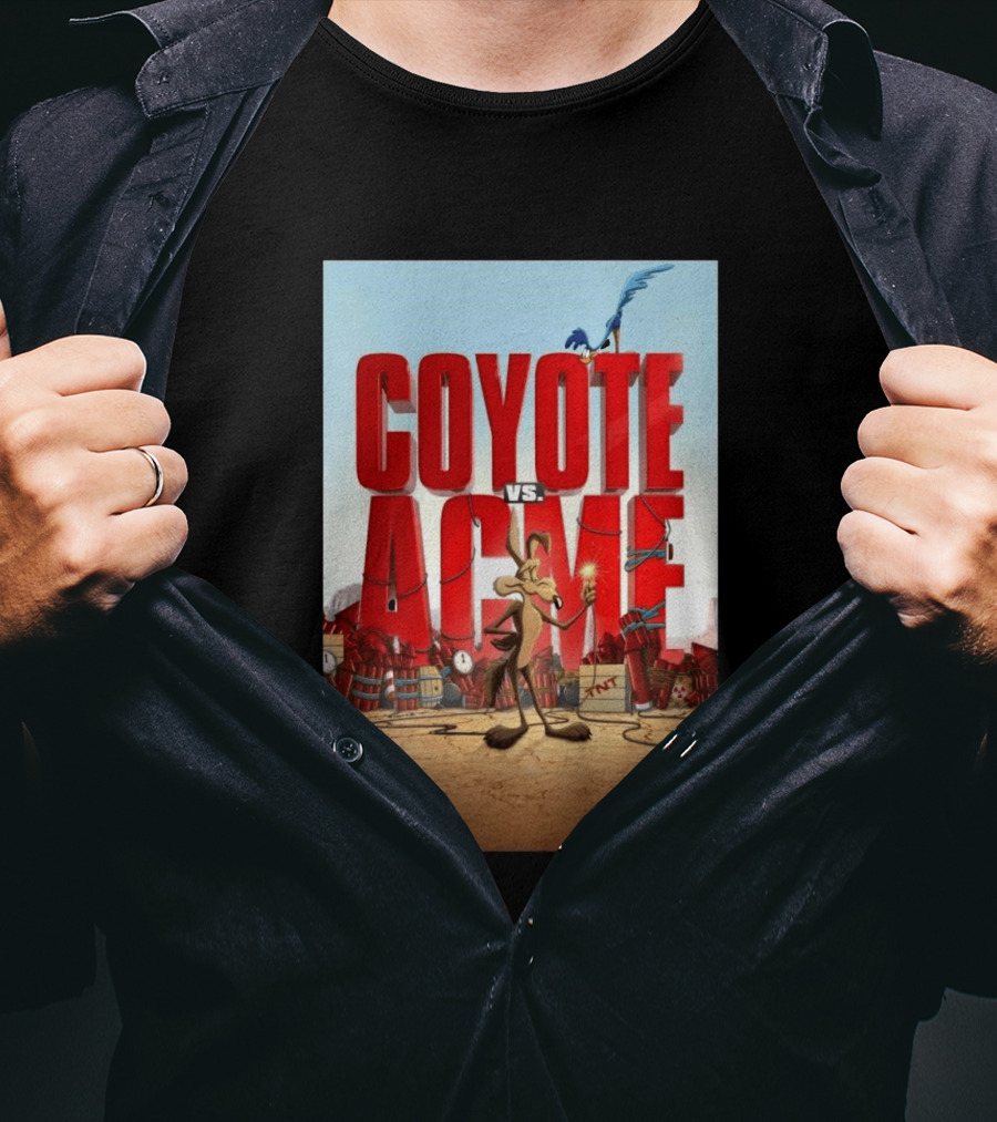 Coyote Vs. Acme Explosive Showdown With Cartoon Rivals T-Shirt