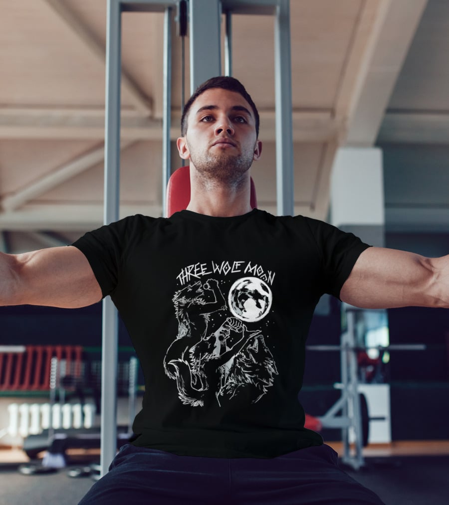 Three Wolf Moon Singing Wolves Howling Meme Moon Phases T-Shirt