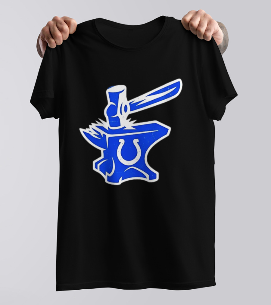 Indianapolis Colts Anvil Hammer Icon With Team Horseshoe T-Shirt