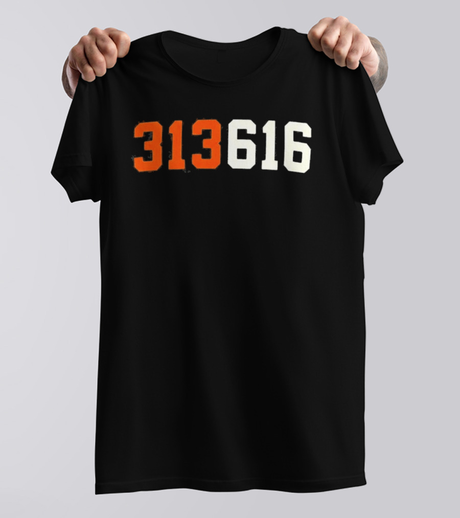 Isaac Teslaa 313 616 Retro Number T-Shirt