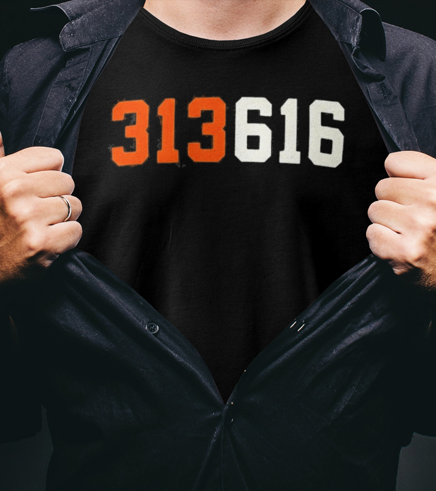 Isaac Teslaa 313 616 Retro Number T-Shirt