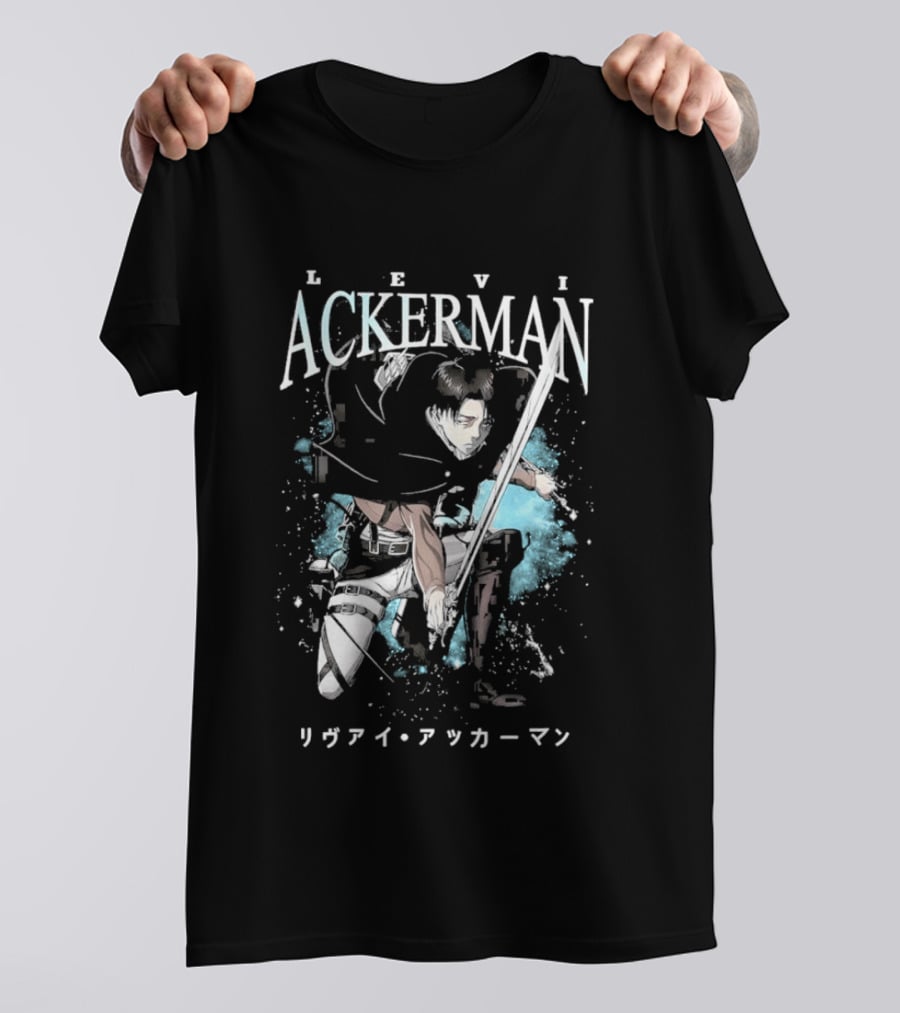 Levi Ackerman 90s Bootleg Oversized AOT Attack On Titan Anime T-Shirt