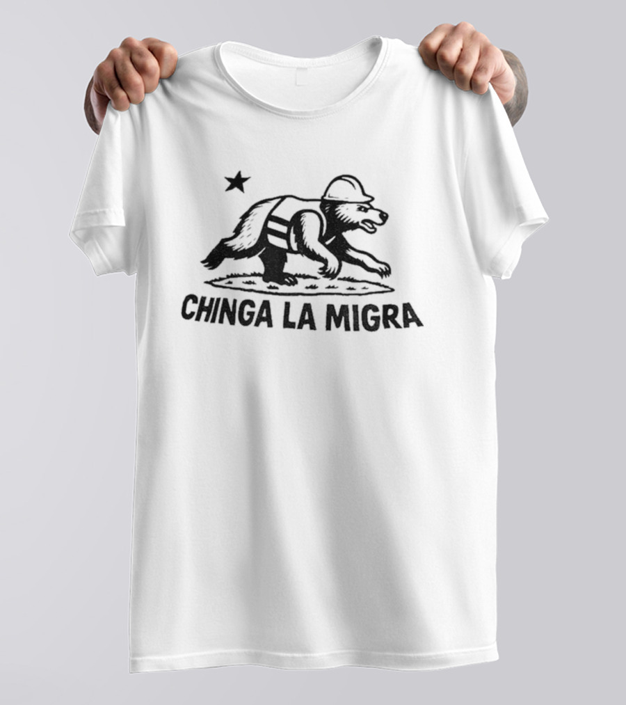 Bear Worker Chinga La Migra Star T-Shirt