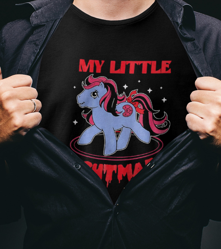 My Little Nightmare My Little Pony 80s Cartoon Dripping Red T-Shirt