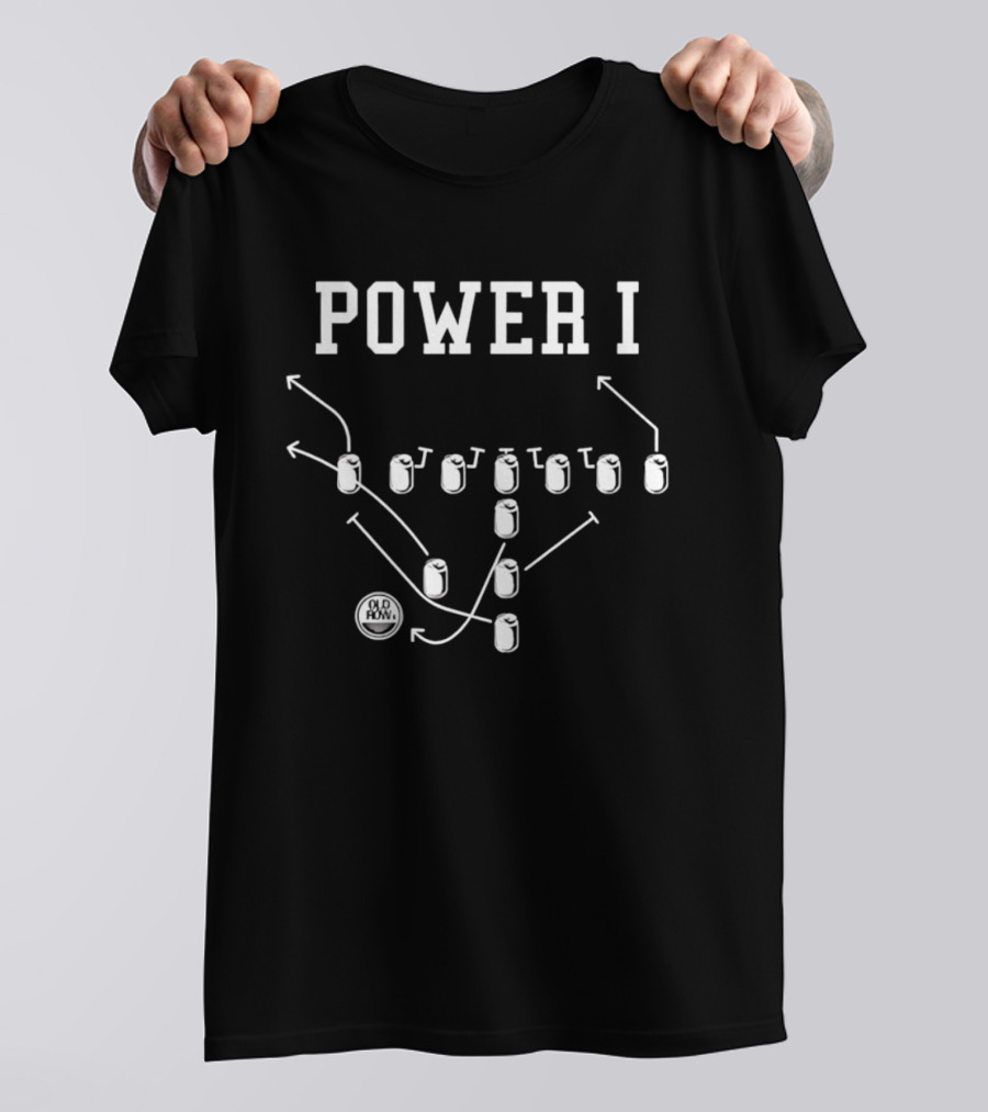 Power I Football Play Beer Can Formation T-Shirt