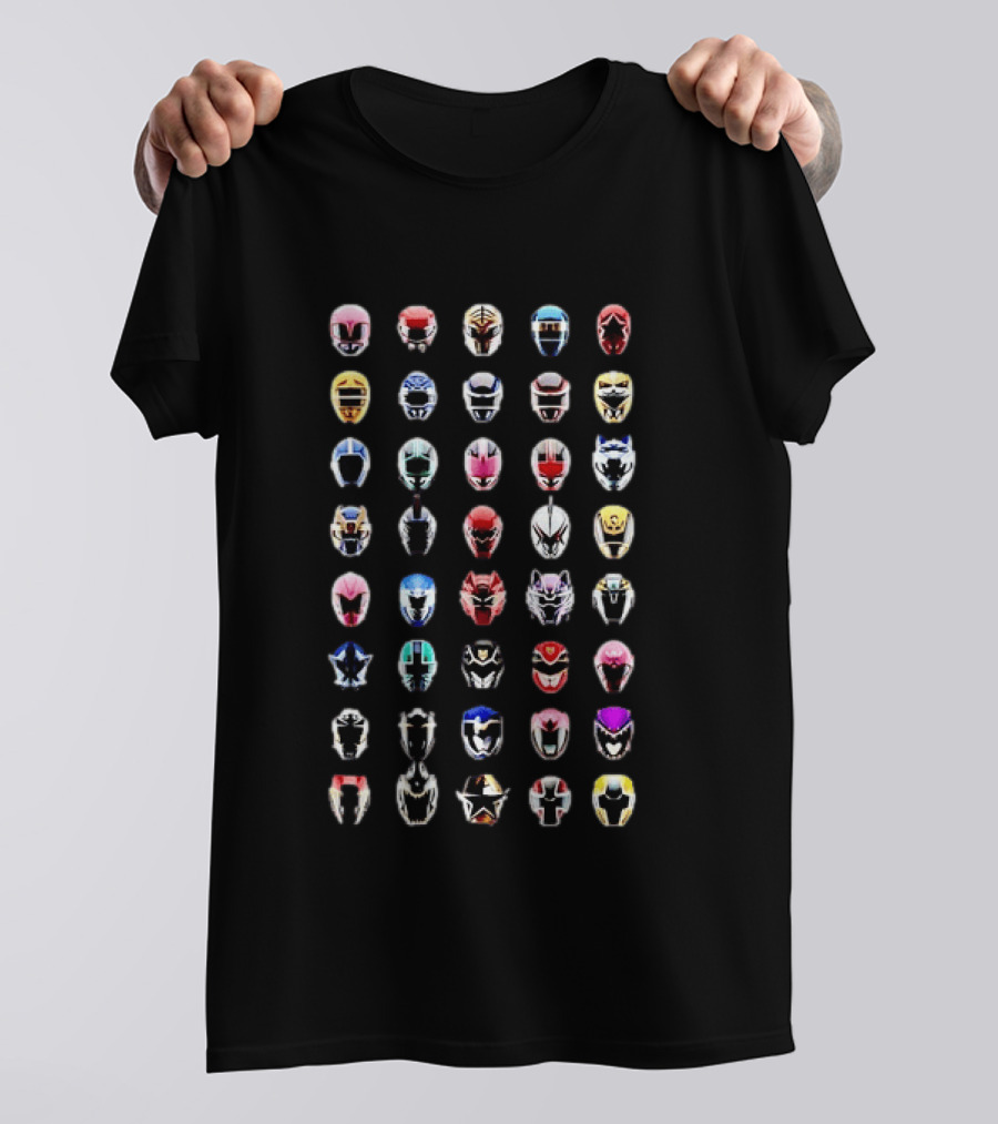 Power Rangers Helmet Compilation Super Sentai Collection T-Shirt