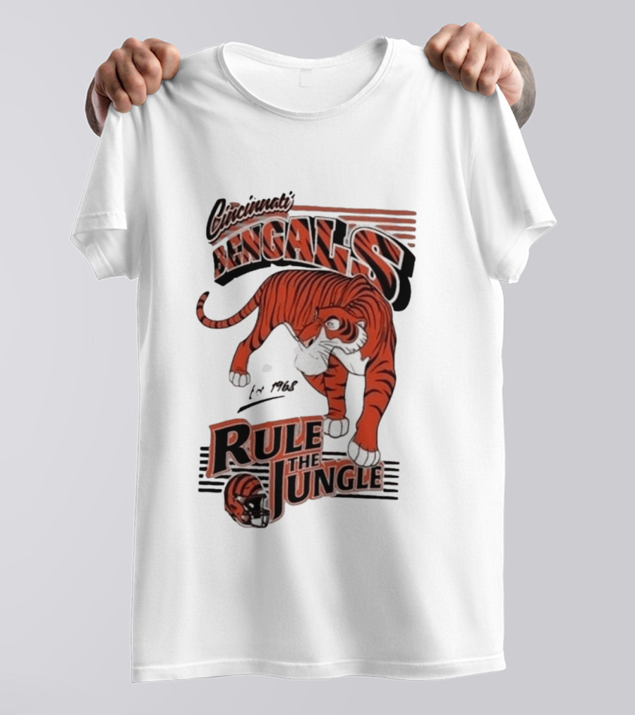 Cincinnati Bengals Rule The Jungle Tiger Graphic NFL Fan T-Shirt