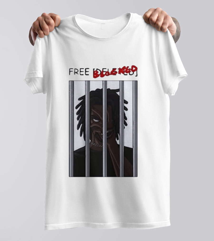 Free Blocked The Commissary Villain Dept Character Behind Bars T-Shirt