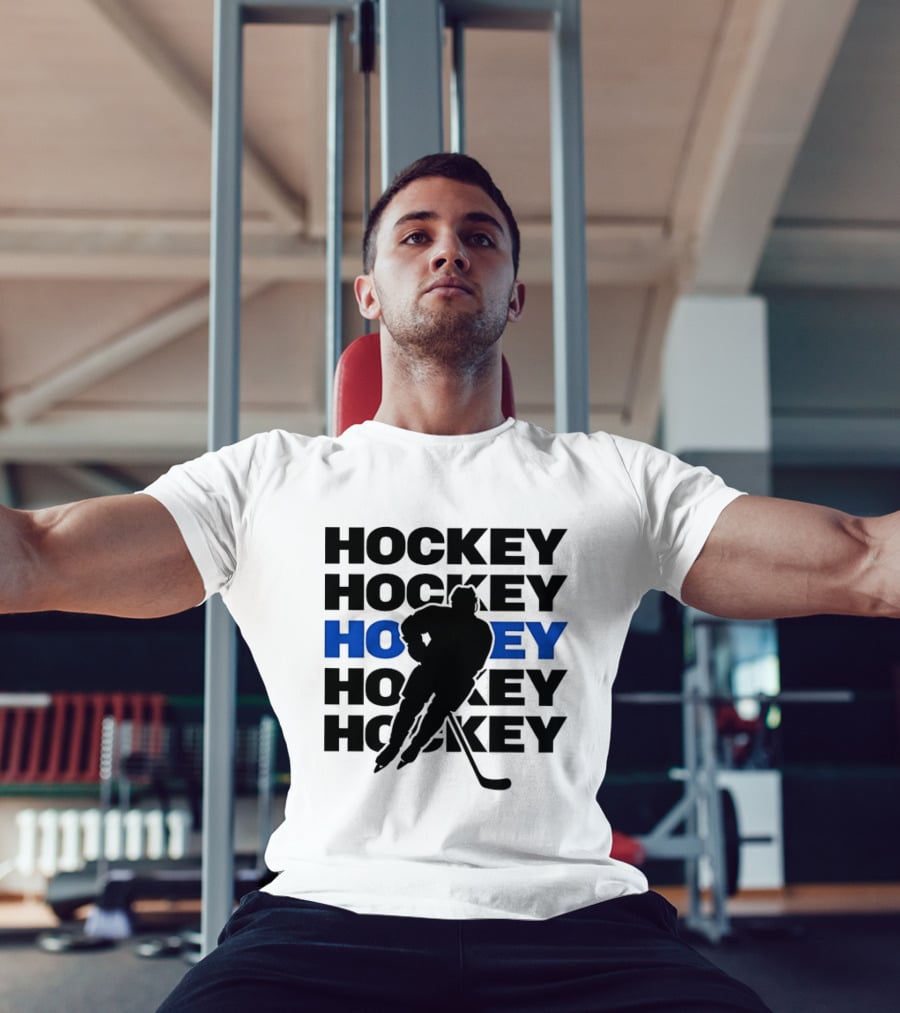 Hockey Player Action Stance Repeated T-Shirt