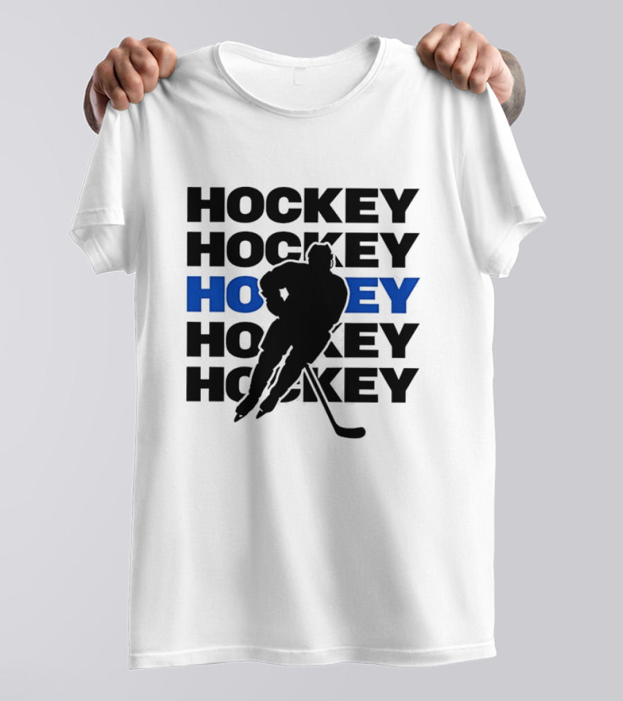 Hockey Player Action Stance Repeated T-Shirt