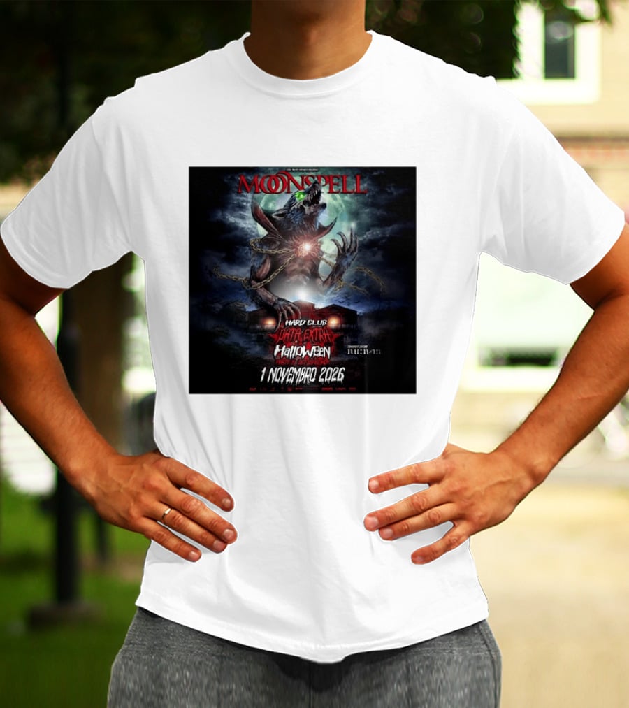 Moonspell Hard Club Data Extra 1 Novembro 2026 Halloween Concerto Especial Porto T-Shirt