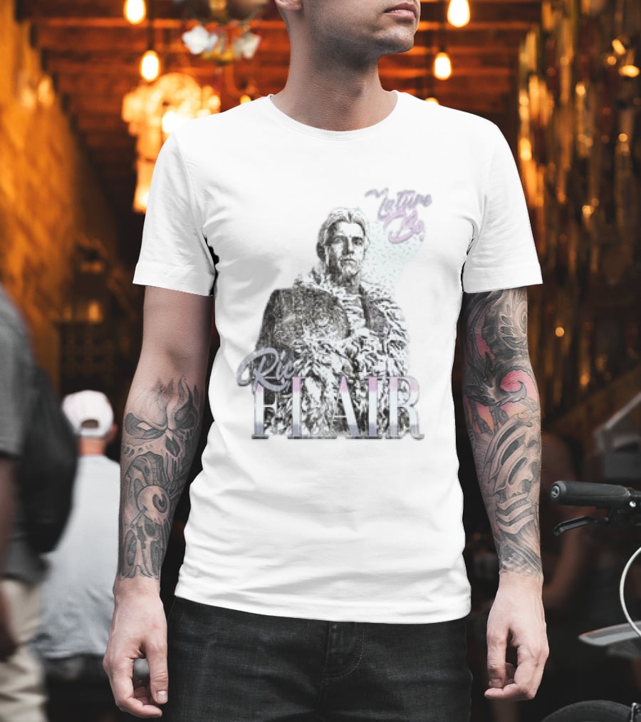 Ric Flair Nature Boy Classic Wrestling Style Black And White T-Shirt
