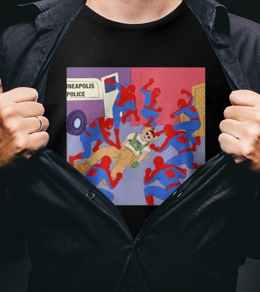 Spider Man Minneapolis Police Kicking Jake Lang T-Shirt