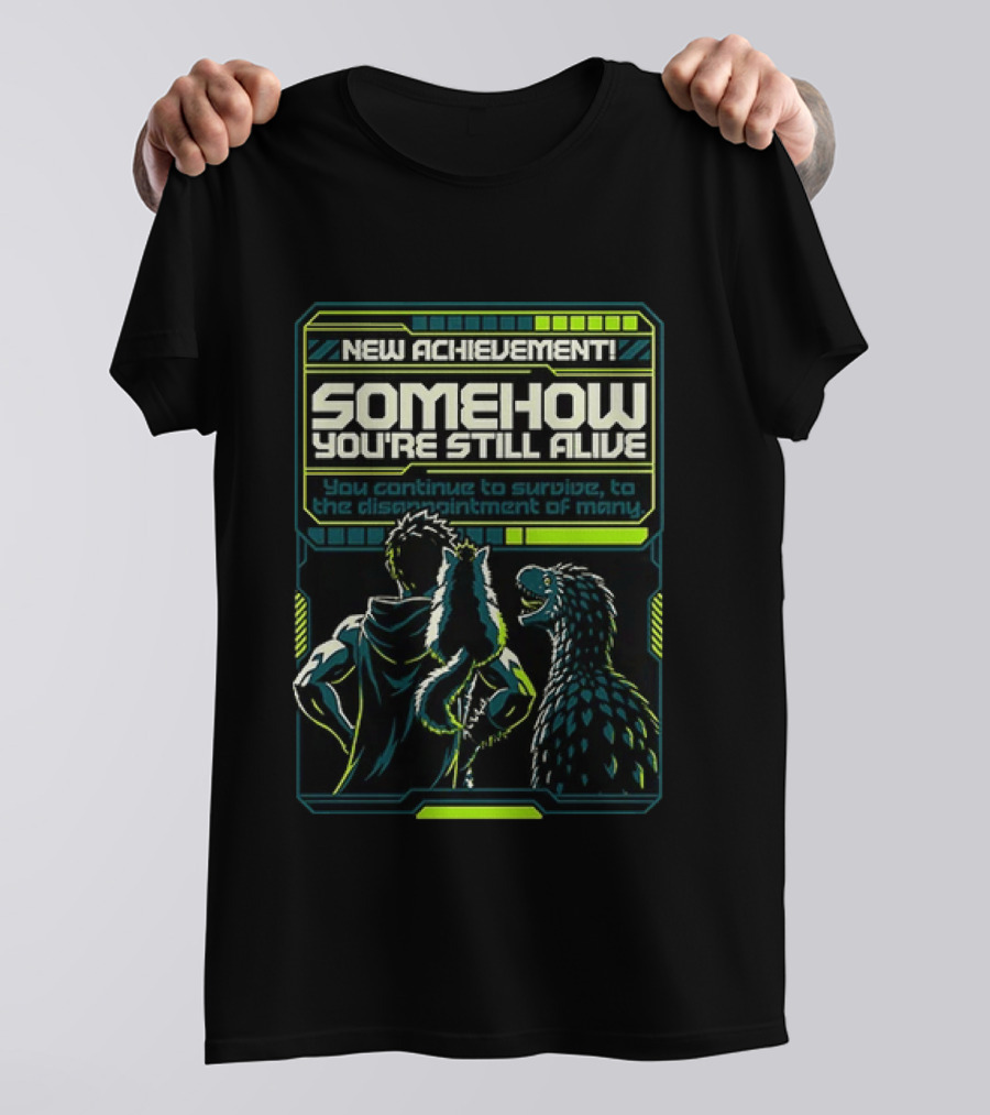 Survivor With Raptor And Fox Somehow You Are Still Alive Video Game Gamer T-Shirt