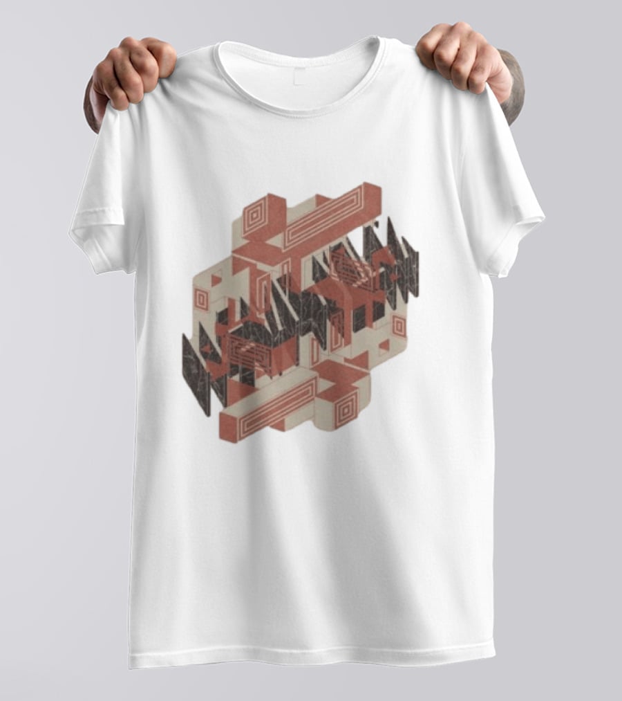 The Mars Volta Store Blocks Tan Geometric Optical Illusion T-Shirt