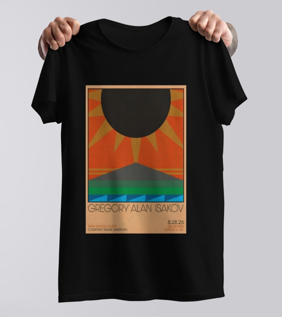 Gregory Alan Isakov 08 28 26 Hellbender Asheville NC Tour With Courtney Marie Andrews T-Shirt