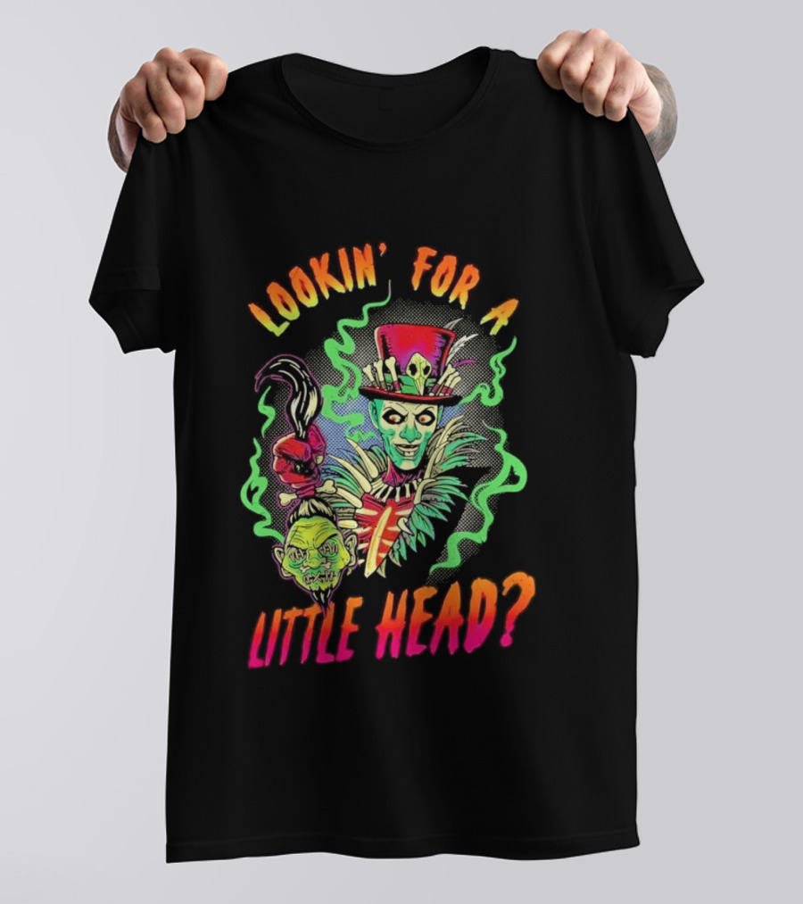 Lookin' For A Little Head Voodoo Witch With Top Hat And Skull Motif T-Shirt