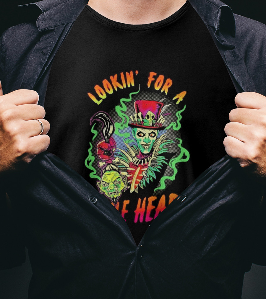 Lookin' For A Little Head Voodoo Witch With Top Hat And Skull Motif T-Shirt