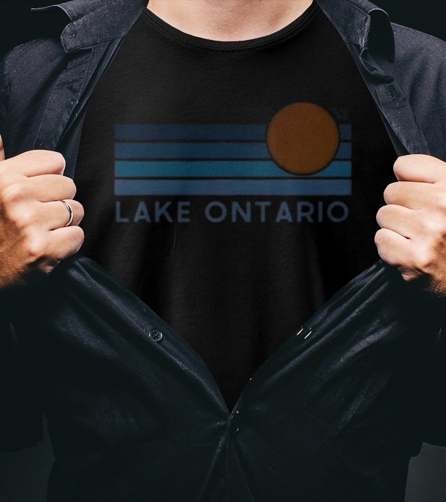 Lake Ontario Sunset Over Great Lakes Horizon T-Shirt