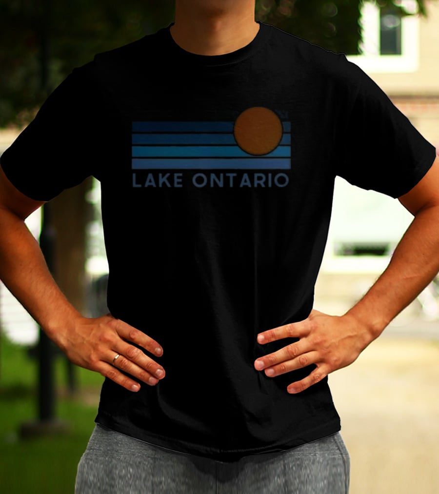 Lake Ontario Sunset Over Great Lakes Horizon T-Shirt