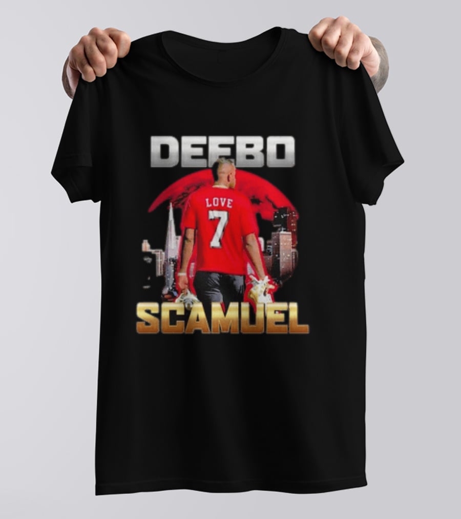 Deebo Scamuel Love 7 San Francisco 49ers Backdrop T-Shirt