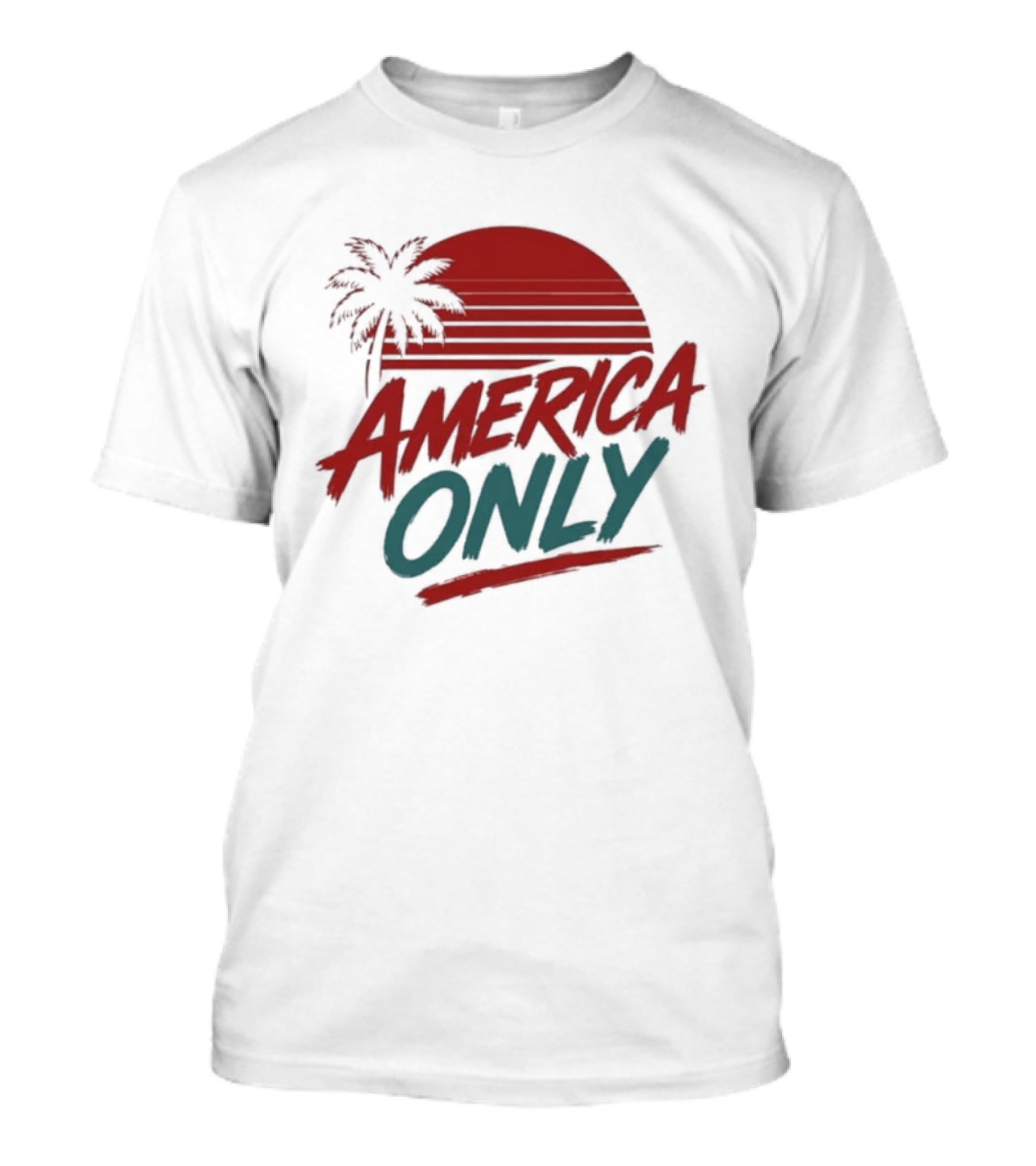 America Only Tropical Sunset Palm Tree T-Shirt