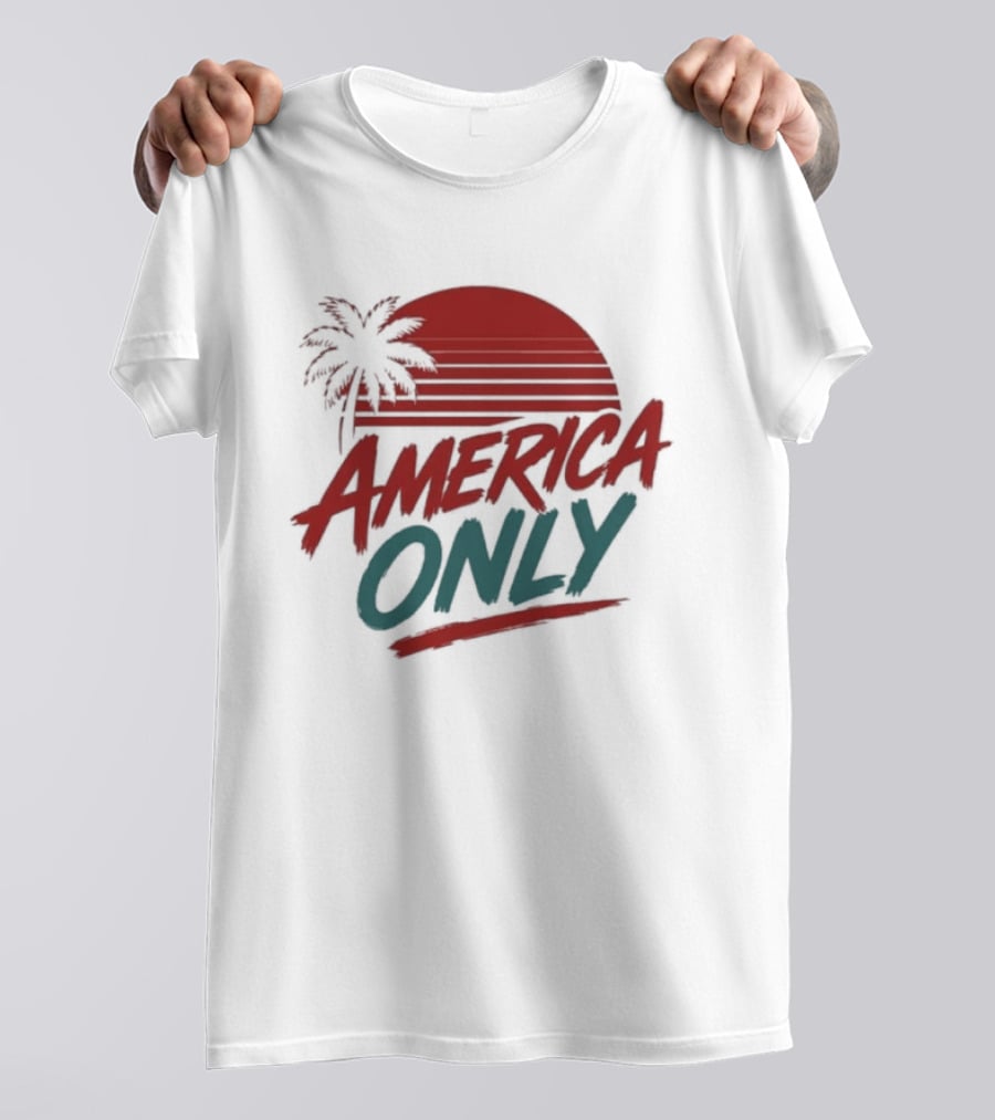 America Only Tropical Sunset Palm Tree T-Shirt