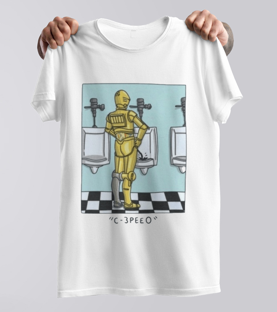 Star Wars C 3PEEO Droid Pun C 3PO Urinal Humor T-Shirt