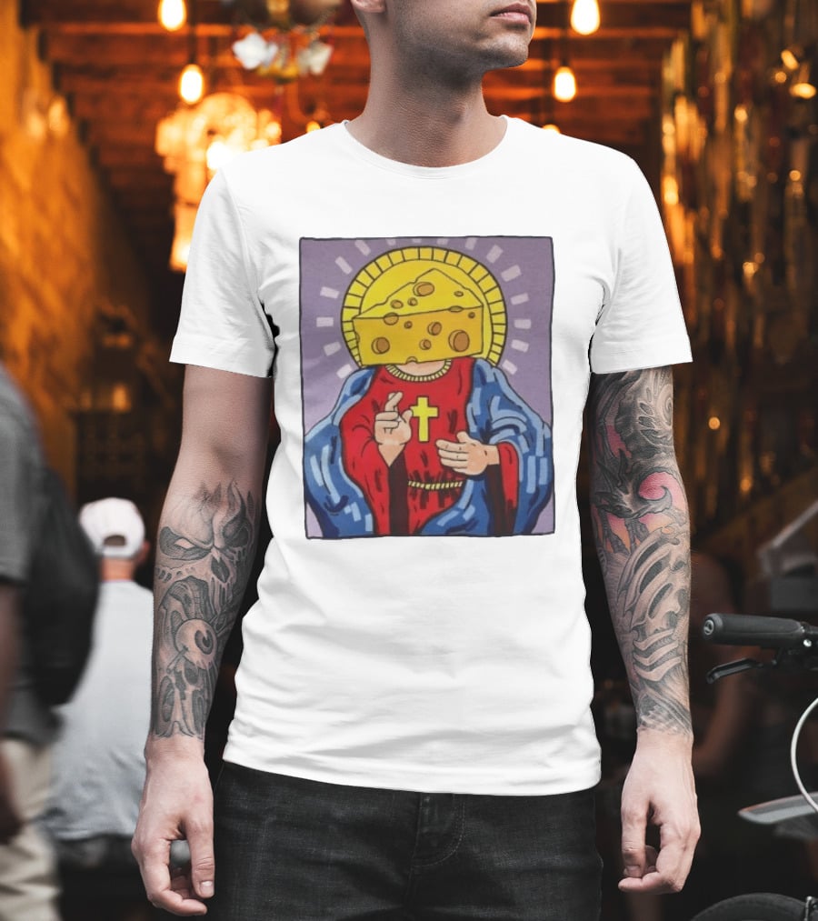 Cheesus Cheese Head Religious Pun Jesus T-Shirt