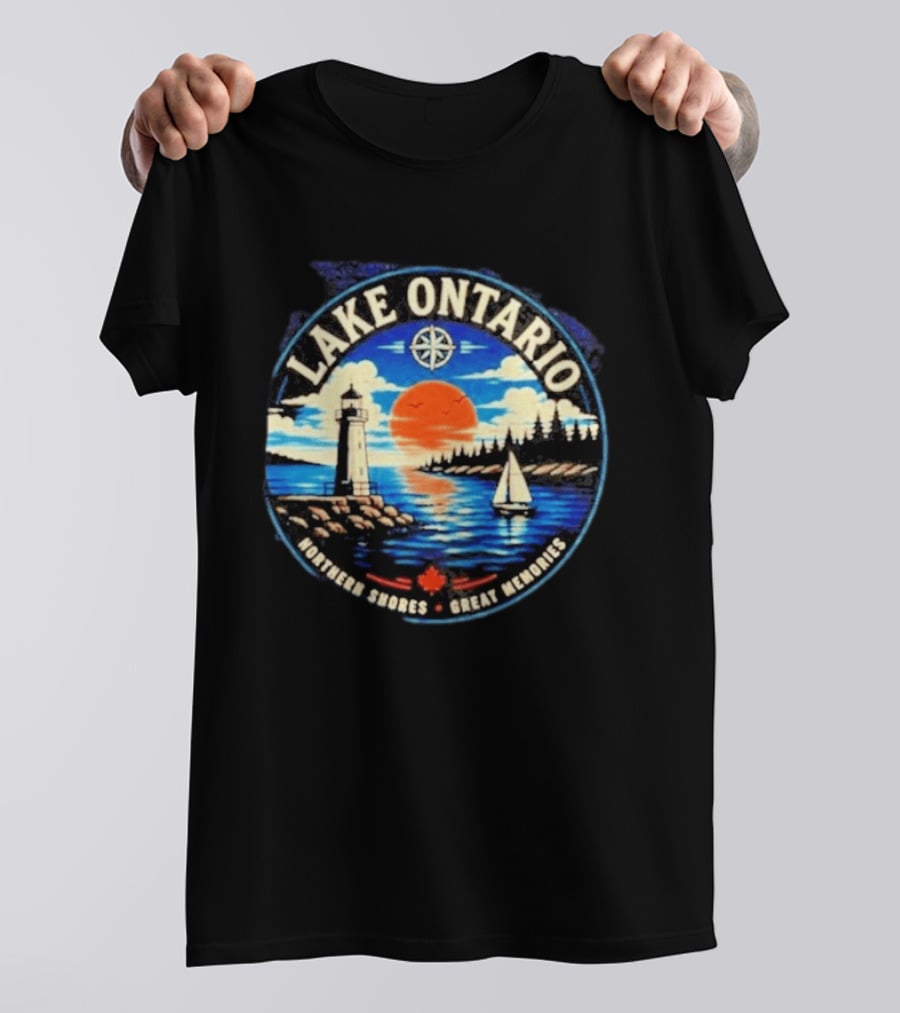 Lake Ontario Lighthouse Sunset Northern Shores Great Memories T-Shirt
