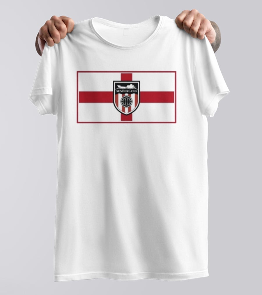 Sunderland AFC St George Cross Crest Flag Soccer Team T-Shirt