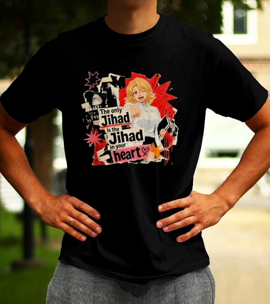 The Only Jihad Is The Jihad In Your Heart Anime Red Black Starburst Manga T-Shirt